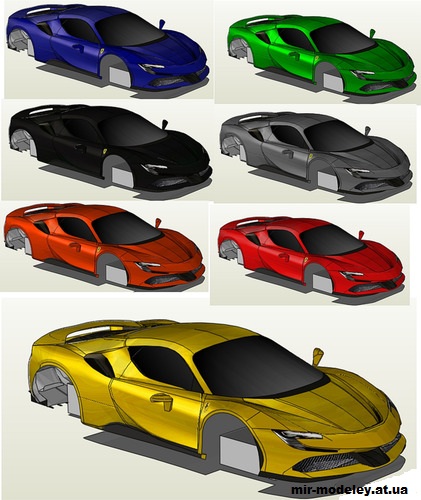 №14246 - Ferrari SF90 Stradale (Alex Vibe - Paper car tuning) из бумаги