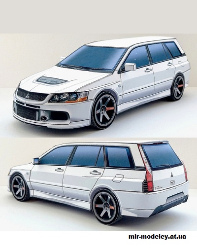 №14217 - Mitsubishi Lancer Evolution 9 Wagon (Алексей Киржаев - Даня Ермолаев - Алексей Якин - Сергей Пастовенский) из бумаги