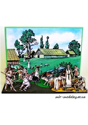 №1445 - Diorama první zemědělci [ABC 4-1980] из бумаги