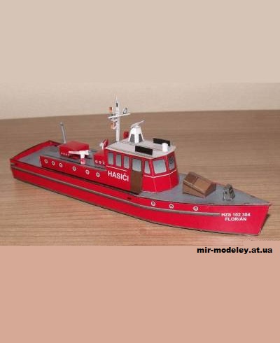№1485 - Пожарный катер / Fire Boat Florian (bestpapermodels) из бумаги