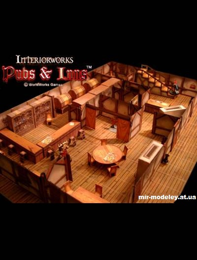 №1496 - Игровое поле Pubs & Inns (WorldWorks Games) из бумаги