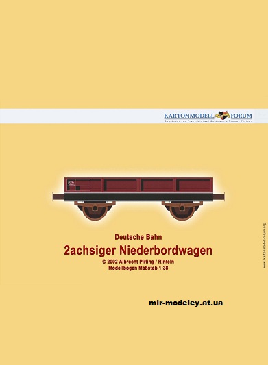 №1402 - Вагон Niederbordwagen [Kartonmodell Forum] из бумаги