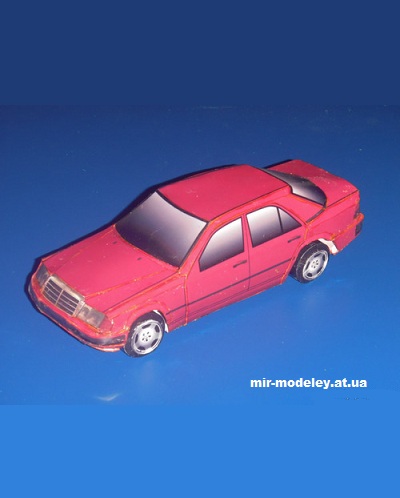 №14305 - Mercedes e500 w124 - 4 цвета кузова (Даня Ермолаев - Мир бумажных автомобилей) из бумаги
