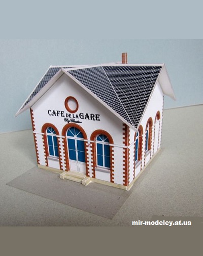 №14345 - Привокзальное кафе / Cafe de la Gare (Cles pour le train miniature 03) из бумаги