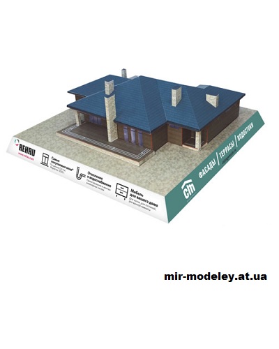 №14390 - Макет дома по проекту 45-08 (Felis lynx) из бумаги