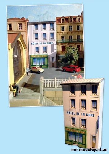 №14347 - Привокзальный отель / Hotel de la gare (Cles pour le train miniature 05) из бумаги