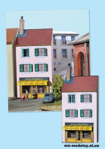 №14349 - Булочная / La boulangerie Pinchot (Cles pour le train miniature 07) из бумаги