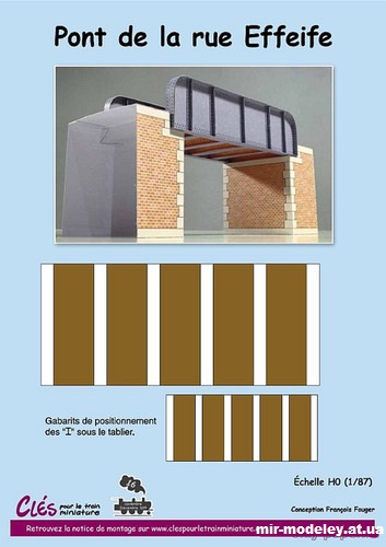 №14358 - Мост на улице Эффейф / Pont de la rue Effeife (Cles pour le train miniature 16) из бумаги