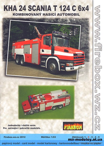 №14340 - KHA 24 Scania T124 C 6x4 [Firebox] из бумаги