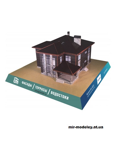 №14400 - Макет дома по проекту 48-24GHAL (Felis lynx) из бумаги