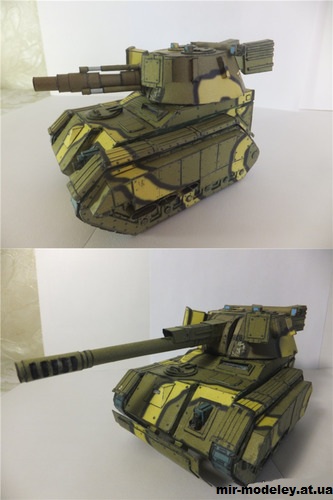 №14431 - Owl-S Self Propelled Gun & Owl-M Heavy Mortar (Warhammer 40K) (Старый техник) из бумаги