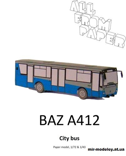 №14479 - БАЗ А412 / BAZ A412 (All From Paper) из бумаги