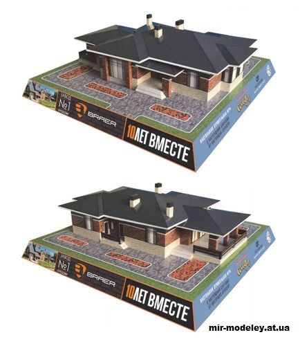 №14397 - Макет дома по проекту 46-09K1L (Felis lynx) из бумаги