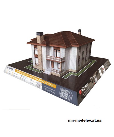 №14399 - Макет дома по проекту 48-24Cedral (Felis lynx) из бумаги