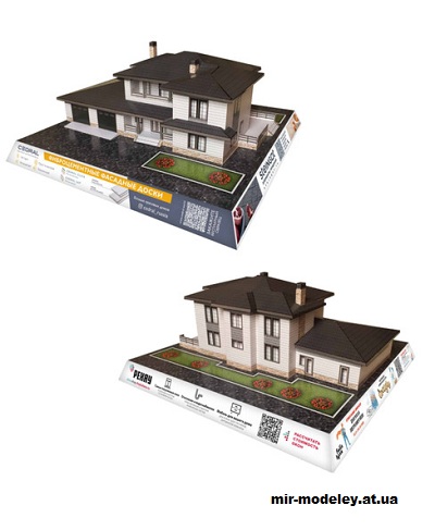 №14408 - Макет дома по проекту 58-10ALCedral (Felis lynx) из бумаги