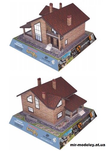 №14404 - Макет дома по проекту 57-63FBK1L (Felis lynx) из бумаги