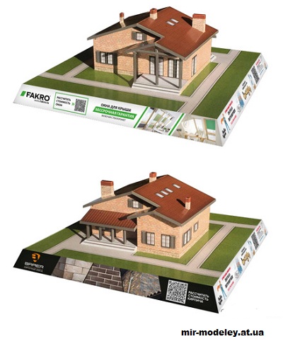 №14414 - Макет дома по проекту 58-70ZE (Felis lynx) из бумаги
