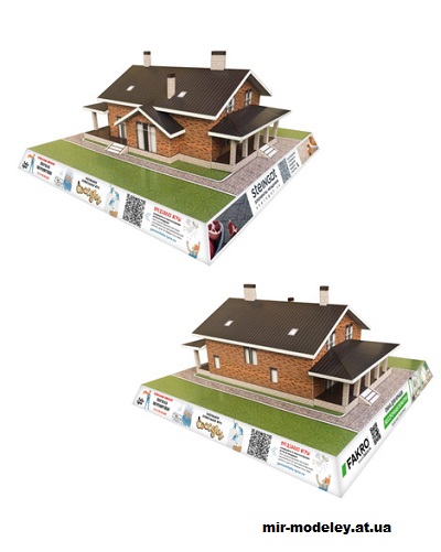 №14410 - Макет дома по проекту 58-29CK1L (Felis lynx) из бумаги