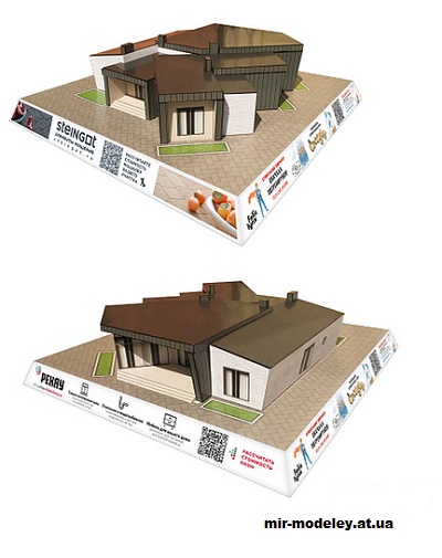 №14423 - Макет дома по проекту 62-78F (Felis lynx) из бумаги