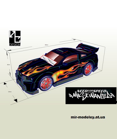 №14558 - Ford Mustang (Need for Speed: Most Wanted) (SeyforeG Papercraft) из бумаги