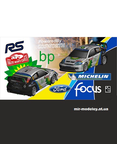 №14555 - Ford Focus WRC, Rallye Monte Carlo 2004 (SeyforeG Papercraft) из бумаги