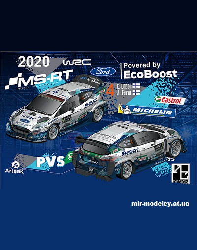 №14553 - Ford Fiesta WRC 2020 (SeyforeG Papercraft) из бумаги