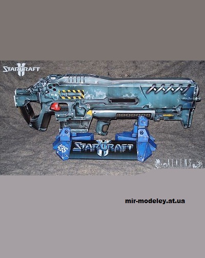№14664 - Автомат пехотинца С-14 / Terran Cannon С-14 [StarCraft / Aliens Papercraft] из бумаги
