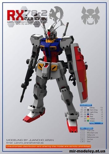 №14614 - RX-78-2 Gundam (Juancho Aran) из бумаги