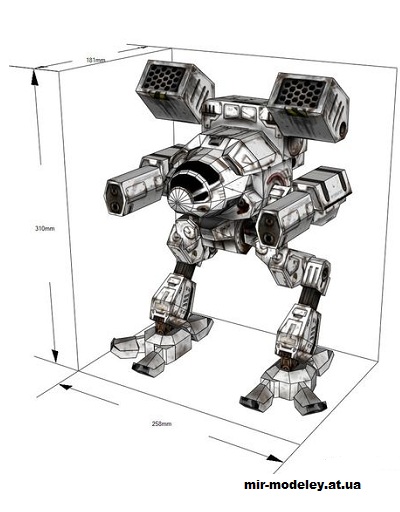 №14645 - MadCat MKII (Mechwarrior 4) из бумаги