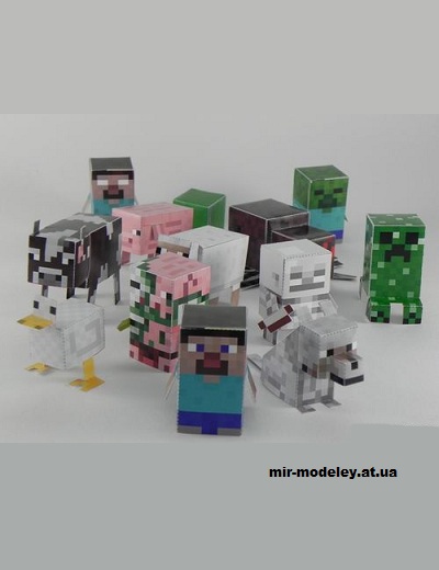 №14662 - Minecraft Miniature Paper Toy Collection из бумаги
