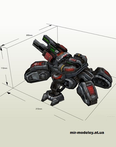 №14663 - Осадный танк / Siege Tank (StarCraft 2) из бумаги