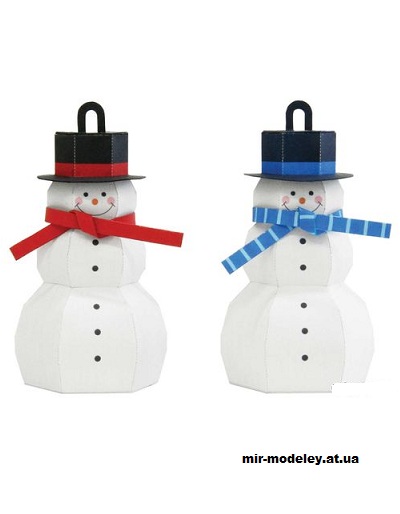 №14616 - Снеговик (Новогоднее украшение) / Ornament Snowman из бумаги