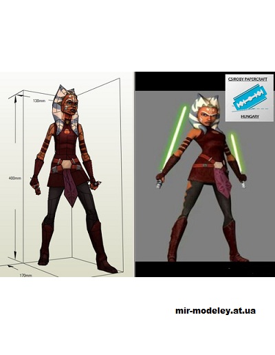 №14742 - Асока / Ahsoka (Звездные войны / Star Wars) из бумаги