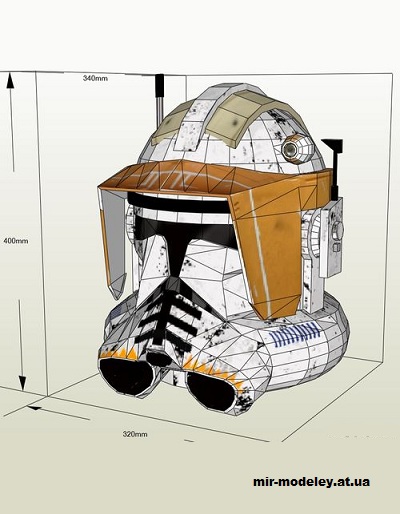 №14788 - Шлем Клон-коммандера Коди / Commander Cody Helmet (Star Wars) из бумаги