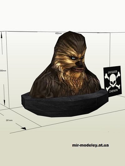 №14749 - Бюст Чубакки / Chewbacca bust (Jacques Chenon) из бумаги