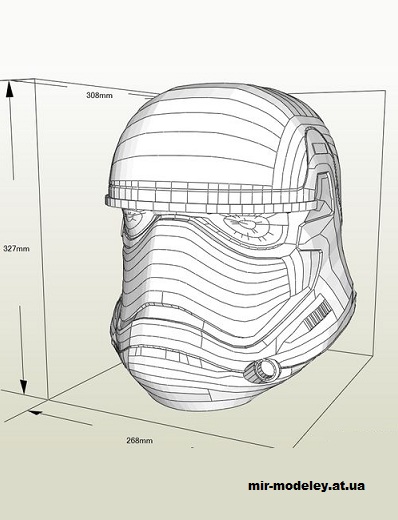 №14717 - Шлем штурмовика / Stormtrooper Helmet (Star Wars Episode VII: The Force Awakens) из бумаги