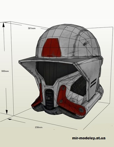 №14723 - Шлем штурмовика Империи / Conqueror Trooper Helmet (Звездные войны / Star Wars) из бумаги