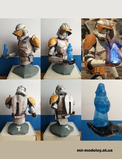 №14770 - Star Wars EP3 - Commander Cody Order66 bust (Totya Papercraft) из бумаги
