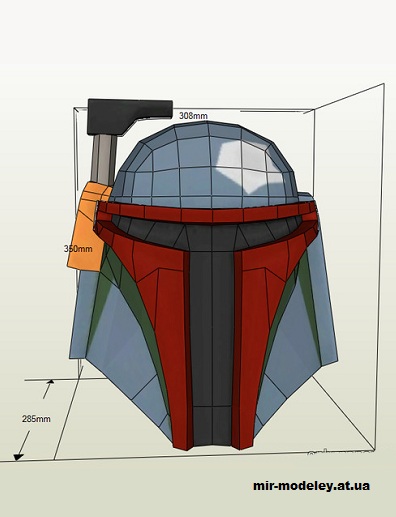 №14751 - Шлем Боба Фетта / Boba Fett Helmet (Star Wars) из бумаги