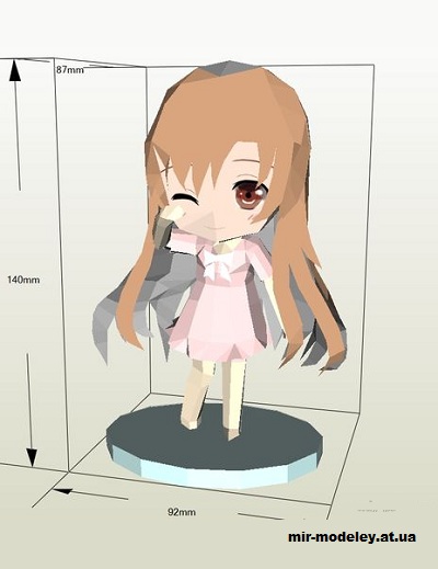 №14804 - Чиби Асуна / Chibi Asuna (Sword Art Online) из бумаги