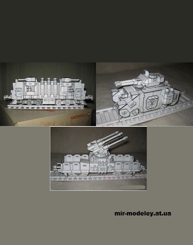 №14838 - Locomotive+GunWagen+Armoured Train (SSE2009 / Warhammer 40K) из бумаги