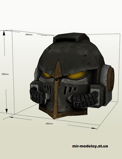№14820 - Шлем Железного Воина / Iron Warriors Helmet (Warhammer 40000) из бумаги