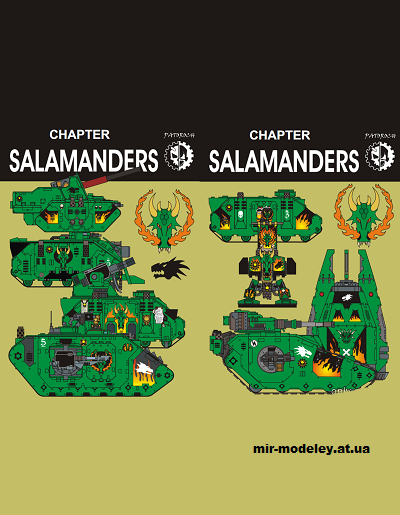 №14829 - Salamanders Chapter (Warhammer 40K) (Eli Patoroch) из бумаги