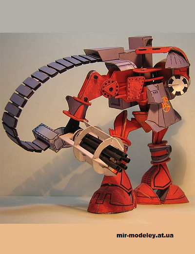 №14831 - Робот Red Fury (Kancho Iliev/Warhammer 40K) из бумаги