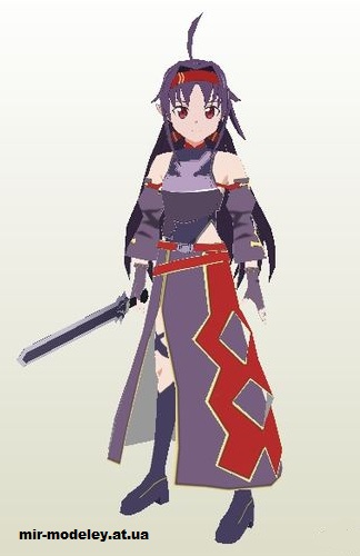 №14802 - Конно Юки / Yuuki Konno (Sword Art Online) из бумаги