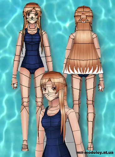 №14803 - Асума в купальнике / Asuna Swimsuit (Sword Art Online) из бумаги