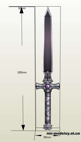 №14808 - Sword Art Online - Silica Sword (Sword Art Online) из бумаги