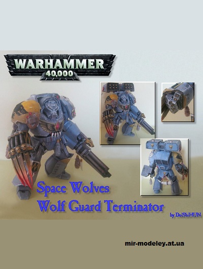 №14833 - Wolf Guard Terminator - Space Wolves Chapter (DaiShiHUN / Warhammer 40k) из бумаги