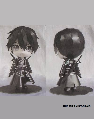 №14809 - Кирито / Kirito (Sword Art Online) из бумаги