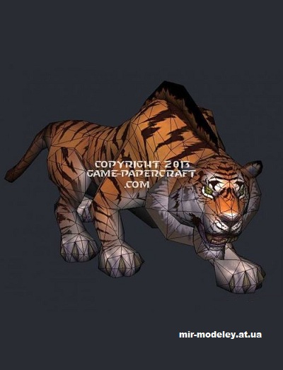 №14955 - Orange Tiger / Тигр (World of Warcraft) из бумаги